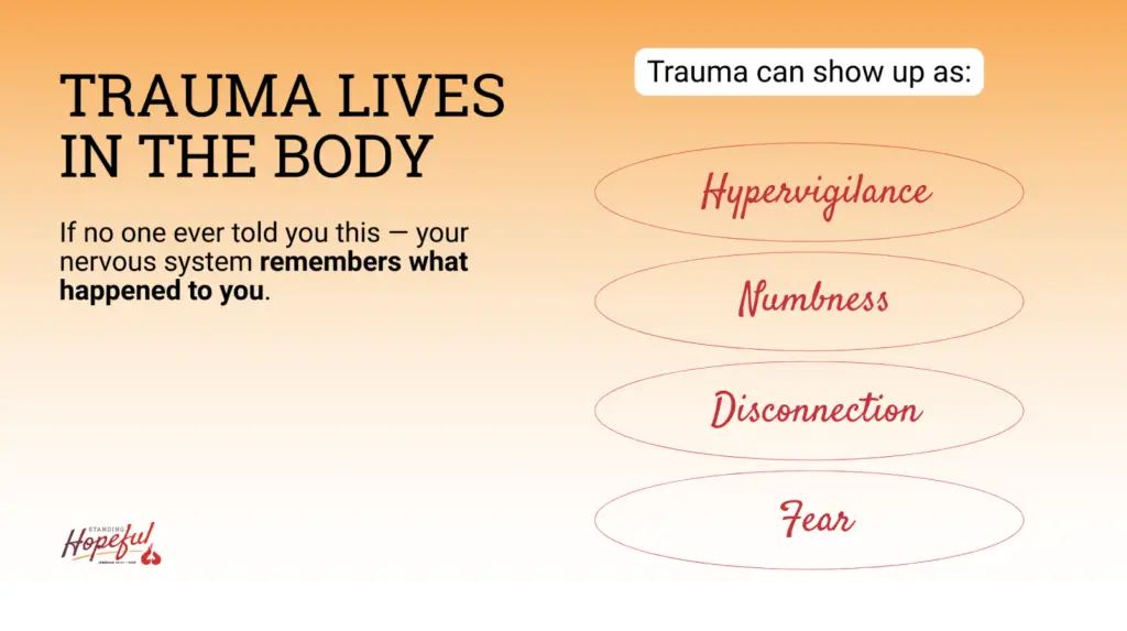 Infographic connecting mental illness and substance use with untreated trauma, and emphasizing the need for trauma-informed care